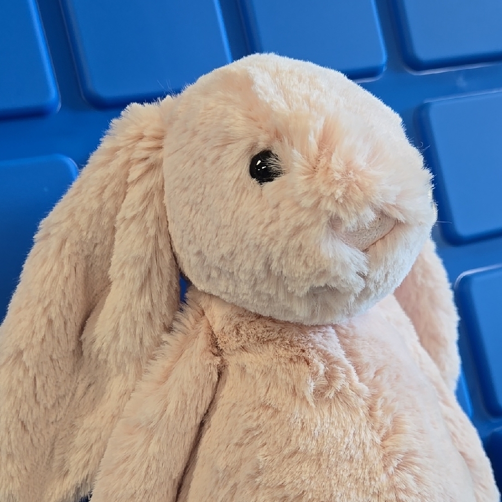 Jellycat Original Bashful Blush Bunny W/ Blue Bag - Picture 12 of 16